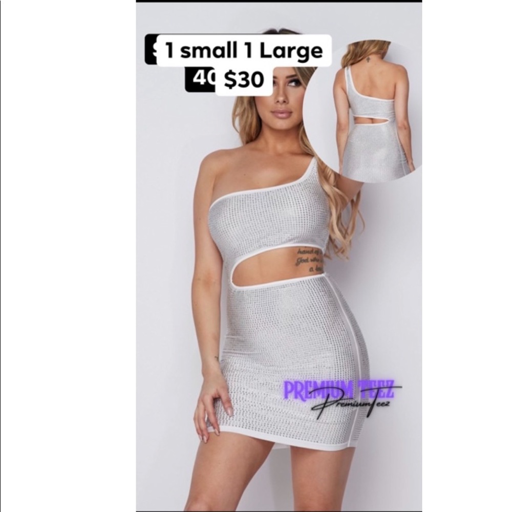 Stoned white mini dress